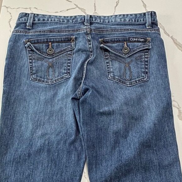 Calvin Klein | Medium Dark Wash Women’s Lean Bootcut Denim Blue Jeans Size 10 - Picture 6 of 16
